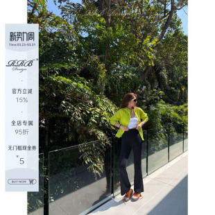 舒适百搭高弹显瘦微喇裤 RRB 修身 纯色高腰裸感瑜伽裤 Design