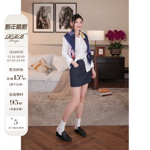 RRB Design「R系方巾」100%桑蚕丝原创拼色字母女士方巾丝巾