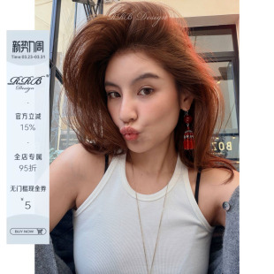 纯色百搭显瘦简约吊带背心休闲通勤无袖 修身 上衣 Design RRB