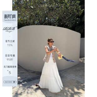 显瘦拼接刺绣下摆花边半身裙 修身 气质A字大摆长裙 Design RRB