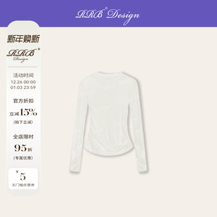 T恤褶皱基础百搭上衣打底衫 RRB Design「皱皱T」褶皱高温定型长袖