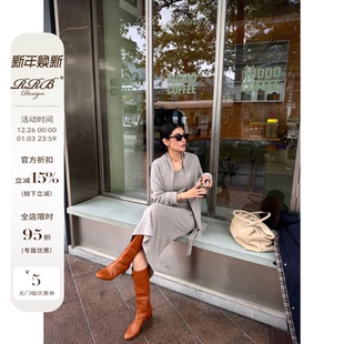 RRB 连衣裙毛织R5318 Design「慕斯套」加厚收腰显瘦系带设计开衫