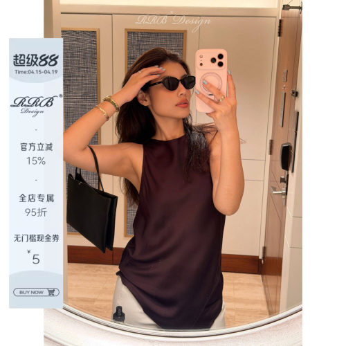 RRBDesign高支缎面显瘦背心