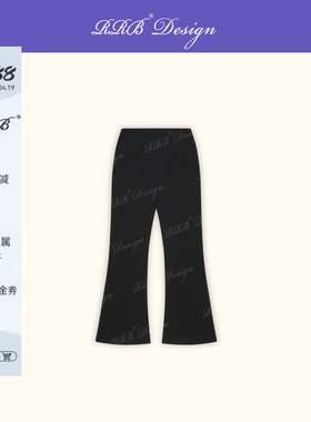 RRB Design 修身显瘦高弹黑色喇叭裤简约百搭显腿长休闲裤长裤