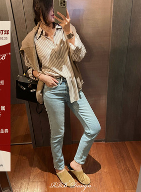 RRB Design「本命神牛」重工酵磨漂手擦磨白环保洗九分小脚牛仔裤