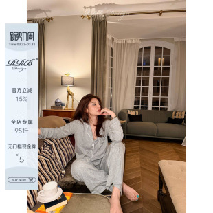 直筒长裤 100%棉宽松显瘦上衣 舒适居家服睡衣两件套 Design RRB