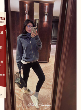 RRB Design “神秘感”重磅酵洗工艺长袖连帽卫衣外套显瘦上衣