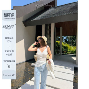 吊带背心百搭无袖 蕾丝修身 上 Design「打底神器」羊毛混纺法式 RRB