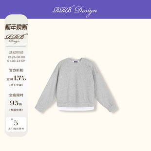 卫衣 圆领长袖 RRB Design「Athflow」空气感假两件休闲百搭时尚