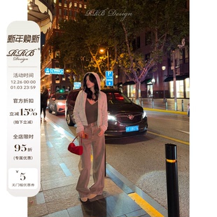 气质磨边阔腿牛仔裤 莱赛尔棉混纺工艺洗水时尚 Design RRB