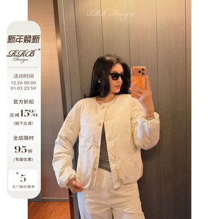 RRB Design「松弛廓形」智感纯棉无领百搭保暖无尘鹅绒服外套