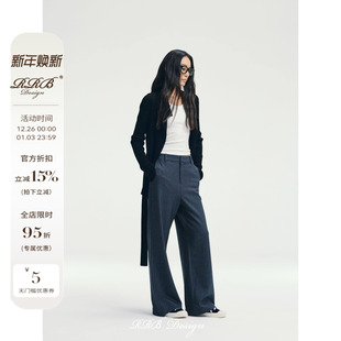 「新派职场」进口醋酸羊毛百搭后松紧腰显瘦长裤 RRB Design