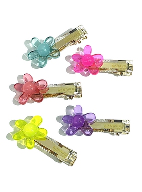 韩饰AZ饰品头饰雅致素面半球透明色海星鸭嘴夹YZJ0874