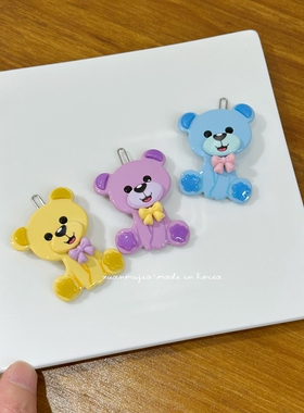 韩饰AZ可爱卡通小熊发夹甜美可爱少女感发饰