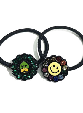 韩饰AZ饰品太阳花怪鸭圆片发圈FQ1363