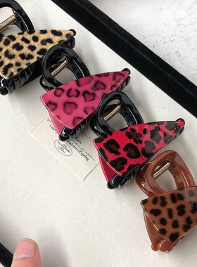 韩饰AZ韩系三角豹纹发饰抓夹女新款发卡后脑勺打发抓