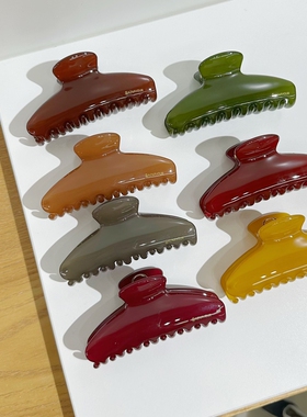 韩饰AZ抓夹女百搭简约温柔半扎发抓头饰多色厚款发饰