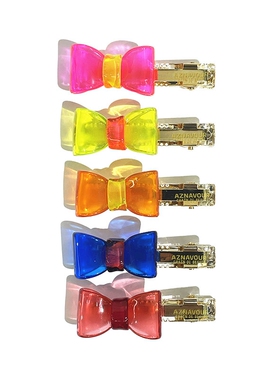 韩饰AZ饰品头饰雅致素面透明色蝴蝶结鸭嘴夹女YZJ0872