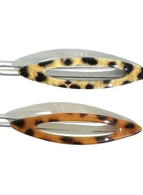 韩饰AZ饰品头饰雅致素面豹纹镂空梭子边卡扣卡女BQ1751