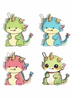 韩饰AZ饰品头饰雅致彩色可爱小恐龙边卡扣卡BQ1649