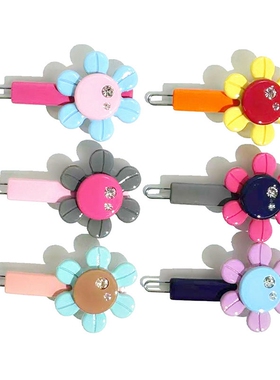 韩饰AZ饰品头饰彩色雅致镶钻彩色圆片太阳花边卡扣卡BQ1560