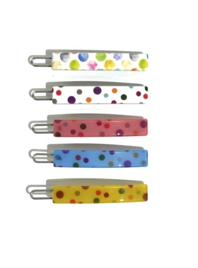 韩饰AZ饰品头饰可爱甜美彩色波点发夹扣夹边夹