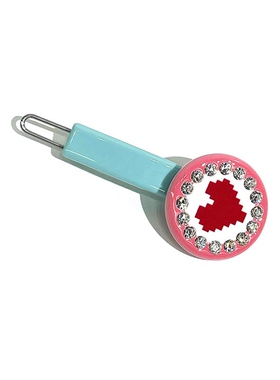 韩饰AZ饰品头饰头侧雅致镶钻像素桃心圆片边卡扣卡女BQ1664