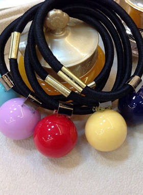 头绳AZ饰品头饰雅致素面炫彩马卡龙色甜美圆球女FQ0649