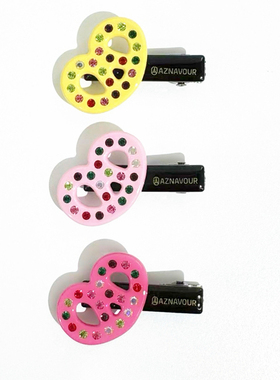 韩饰AZ饰品头饰雅致镶钻炫彩曲奇饼干鸭嘴夹女YZJ0900