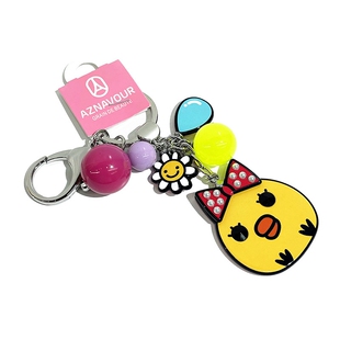 韩饰AZ饰品挂件镶钻可爱蝴蝶结小鸡钥匙扣包挂YSK0332