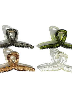 韩饰AZ饰品头饰雅致素面透明色交叉蝴蝶结抓卡女ZQ0527