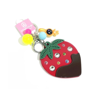 韩饰AZ饰品挂件锆石甜美草莓镜子钥匙扣包挂女YSK0336