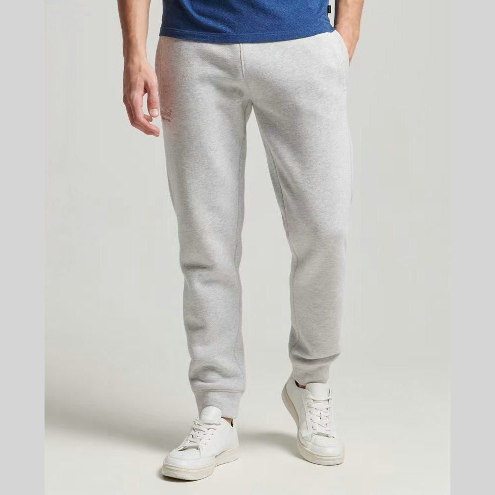 出口英国外贸订单经典复古刺绣小标秋冬加绒款男士运动慢跑裤卫裤