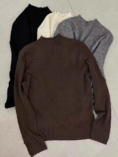 韩代订单款软糯亲肤品质肌理纹打底衫2025冬长袖内搭羊毛针织衫女