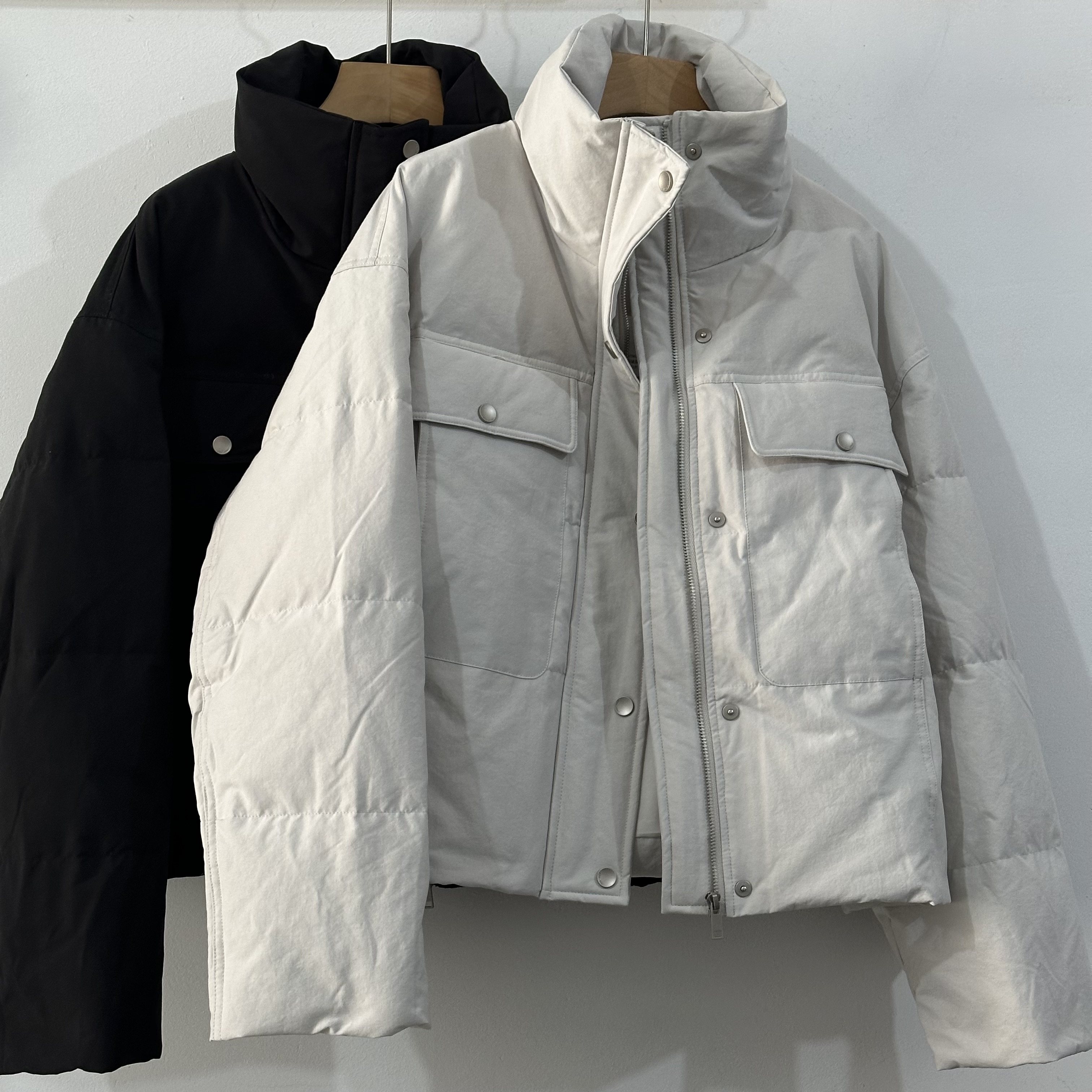 韩代订单款厚实保暖90白鹅绒立领休闲鹅绒服女工装加厚外套2025冬