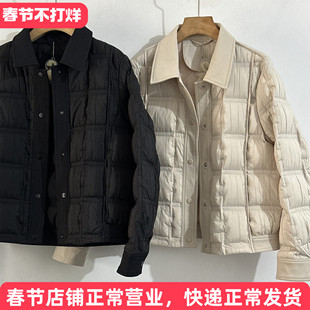 韩代订单专柜款轻盈通勤简约翻领鹅绒服女90白鹅绒保暖外套2025冬