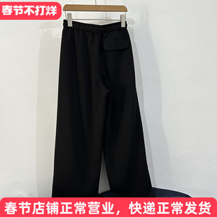 韩代品质同款2026春新款舒适简约百搭显瘦抽绳通勤休闲直筒裤子女