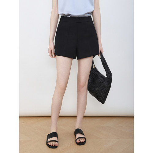 秋冬双层高腰西装短裤女