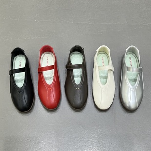 十三行女鞋 实拍舒适百搭韩版 平底一字带复古芭蕾舞鞋 圆头浅口时尚