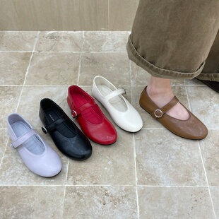 十三行女鞋实拍内增高韩国东大门早春夏复古圆头一字带玛丽珍单鞋