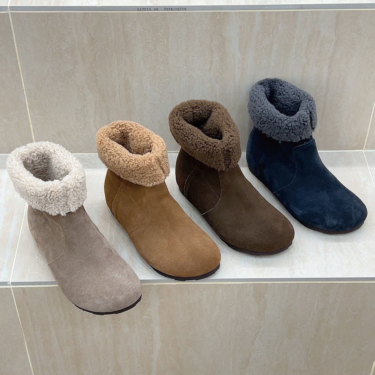 十三行女鞋实拍内增高5CM两穿牛皮勃肯雪地靴女森系复古羊羔毛毛