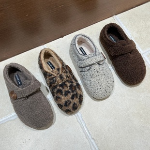 女全包秋冬懒人棉鞋 十三行女鞋 实拍加绒复古3CM内增高加绒勃肯鞋