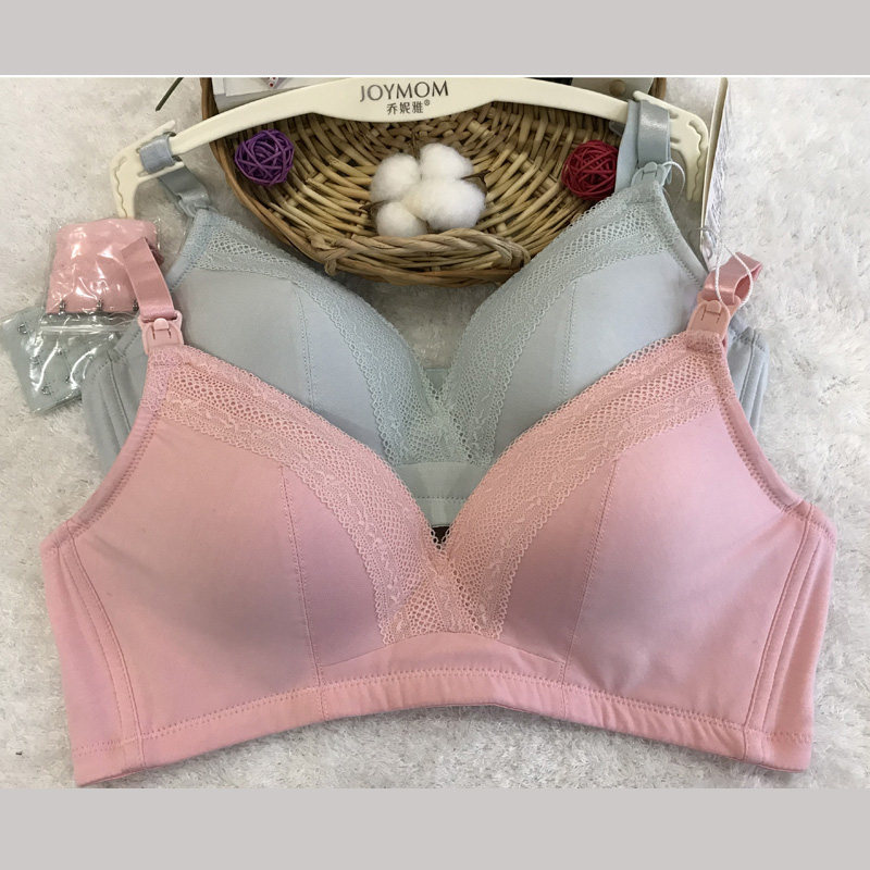 乔妮雅孕妇哺乳内衣上开肩带胸罩蕾丝侧收纯棉大罩杯薄清仓01149