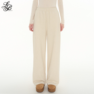 休闲宽松显瘦垂感拖地裤 LazyBreeze中高腰醋酸面料直筒裤 女25新款