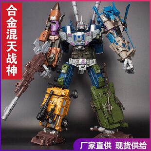 粤星混天豹星变战神飞机坦克仿真机器五合体变形塑胶模型儿童玩具