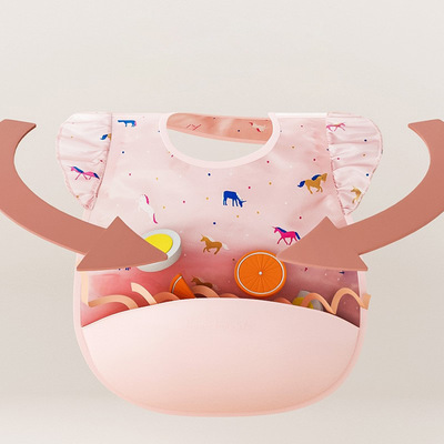 Tiny Twinkle 儿童围兜 硅胶底围兜男女宝立体 饭兜0-3岁