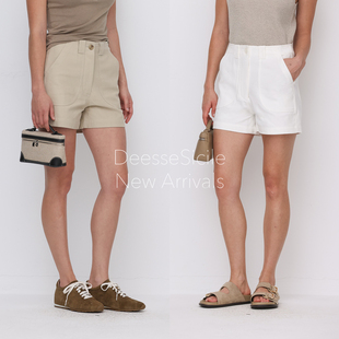 直筒阔腿老钱风百搭显瘦休闲裤 DeesseSicile极简宣言全棉西装 短裤