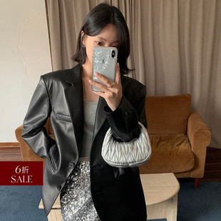 皮衣中长款 复古老钱风绵羊皮翻领西装 真皮外套 折扣 Deessesicile