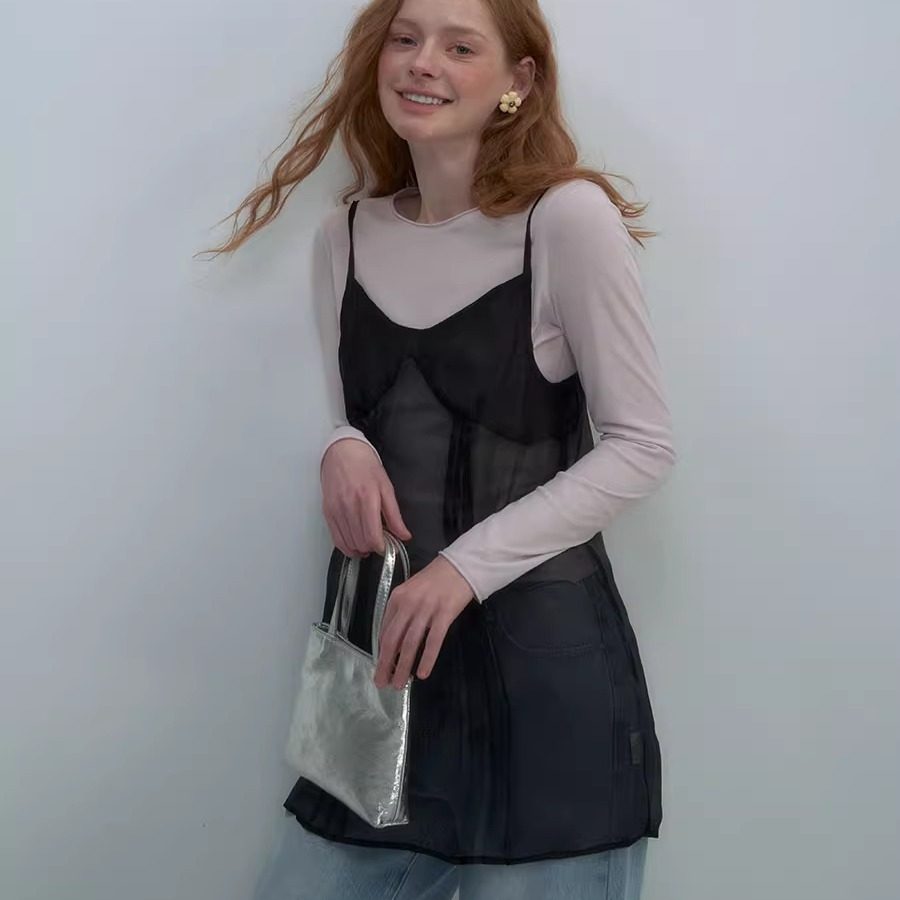 DeesseSicile 叠穿玩法透视造型感吊带上衣/显瘦长袖T恤两件套女,女装/女士精品,T恤,淘宝优惠券,粉丝福利购,淘宝优惠卷