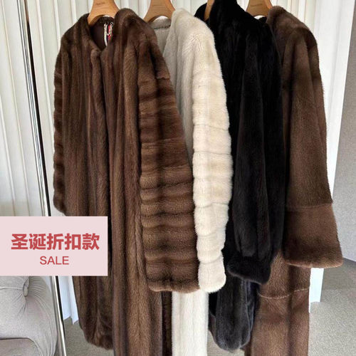 Deessesicile 8折中古轻奢高端长款天鹅绒水貂大衣女皇貂皮草外套